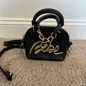 Mini Bebe crossbody purse | black with gold details